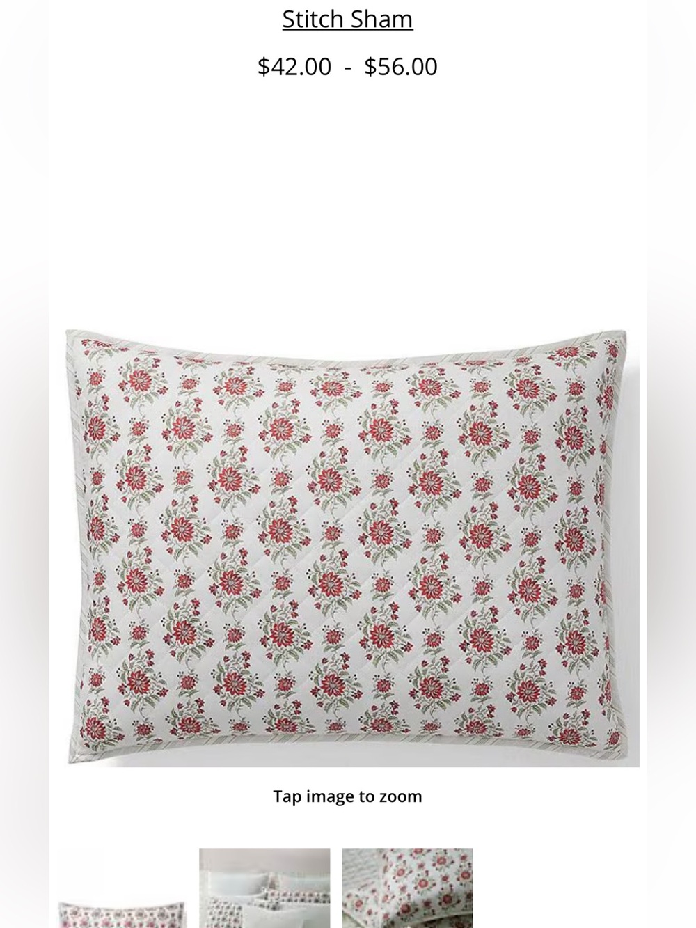 Lauren Ralph Lauren Maren Vintage Inspired Floral Cotton diamond stitch shams